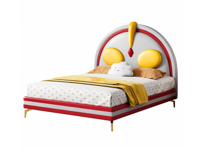 Rotes Kinderbett  Jugendbett Leder  für Mädchen und Jungen