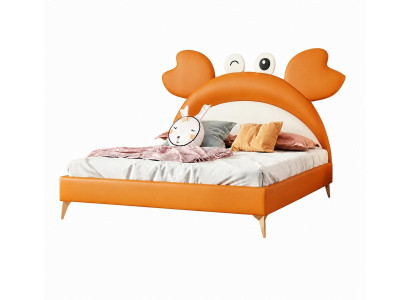 Orangefarbenes Kinderbett Krabbe Leder farbenfroh gemütlich