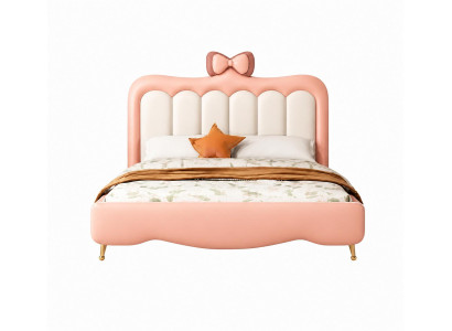 Rosa Kinderbett Jugendbett Weiches Bett  für Mädchen Kindermöbel