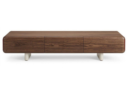 TV-Lowboard braun Armlehnen Holz modern elegant Wohnzimmer