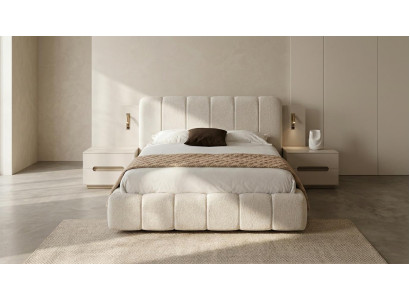Schlafzimmer Set Bettgestell 2х Nachttische Modern Greige Universell