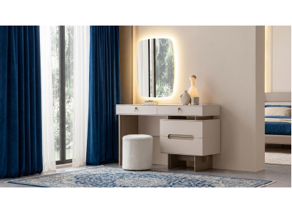 Schlafzimmer Set Kommode Spiegel Sitzhocker Modern Greige Funktional