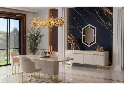 Moderne Esszimmer Garnitur mit Esstisch Stuehle Konsole