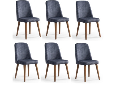 Grauer Stuhl-Set Exklusive 6x Graue Polsterstühle Küchenstühle