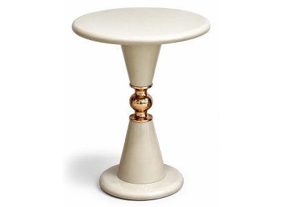 Beistelltisch Beige Modern Stil Wohnzimmer Minimalistisch Luxuriös