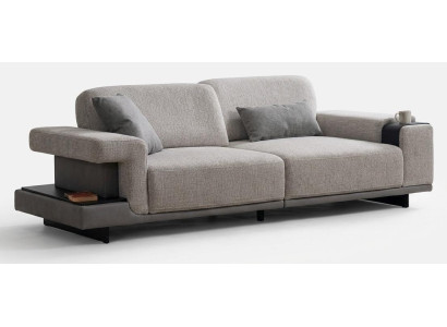 Graues Polstersofa Designer 3-Sitzer Wohnzimmer Stoffcouch Möbel
