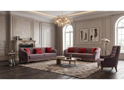 Graues Wohnzimmer-Set Sofas Stoffsofas moderner Stil