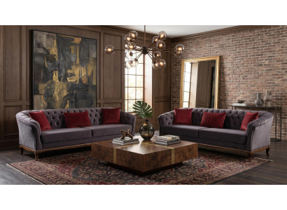 Graues modernes Wohnzimmer-Set Sofas Stoffsofas Designermöbel