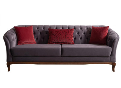 Graues 3-Sitzer-Sofa Stoffsofa modern Wohnzimmermöbel Designermöbel