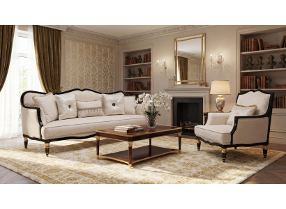 Sofa set Sofa Sessel Modern Stil Komfortabel Beige Wohnzimmer