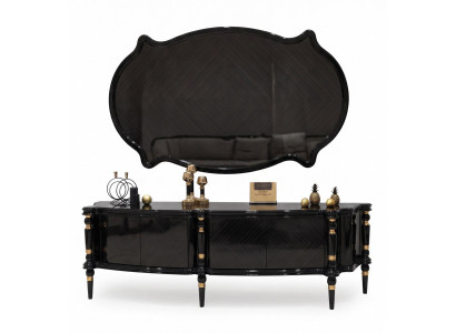 Wohnwand Modern Stil Schwarz Wohnzimmer Hochwertig Funktional