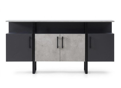Grauer Schrank für das Arbeitszimmer Büro Holzschrank Designerschrank