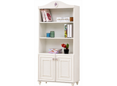 Bücherregal Weiß Modern Standregal Schranktüren Stauraum Wohnzimmer