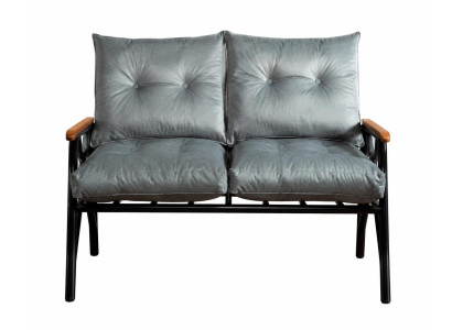Grün-grau 2-Sitzer-Sofa – Sitzbank 2 Module Sofa mit Kissen moderner Stil