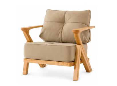 Gartensessel Beige Kissen Modern Komfortabel Stilvoll Outdoor Möbel