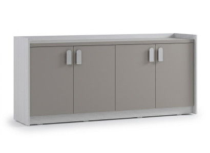 Grauer Büroschrank Designerschrank aus Holz stilvoller Schrank moderner