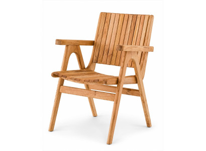 Gartenstuhl Holz Natur Robust Armlehnsessel Holz Modern Stilvoll Neu