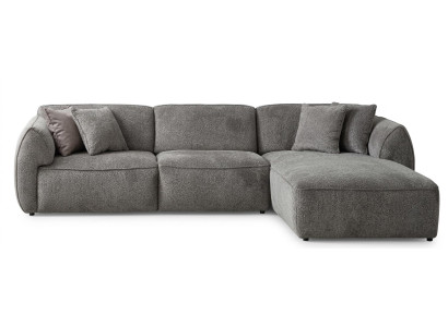 Graues L-förmiges Ecksofa weiches Stoffsofa modulares Sofa Wohnzimmermöbel