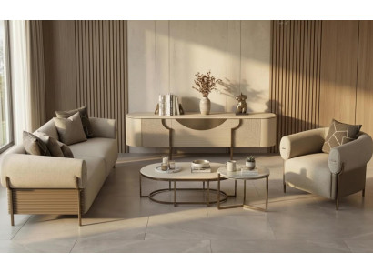 Luxus Wohnzimmer Set Sofa Sessel Couchtisch TV Schrank Premium