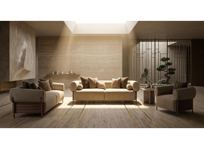 Luxus Wohnzimmer Set mit Zwei Sofas und Sessel Modern