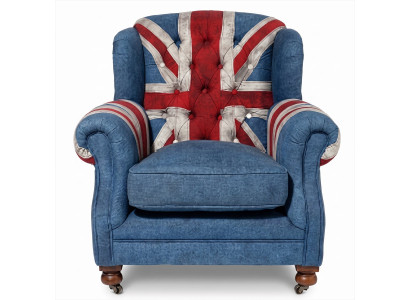 Union Jack Sessel British Vintage Retro Chesterfield Polstersessel