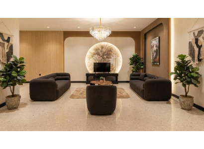 Modernes Wohnzimmer Set 2 Sofas Sessel Anthrazit Polstermöbel