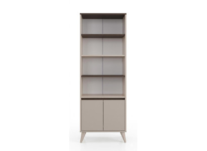 Beiges modernes Bücherregal hoher Schrank Regale Wohnzimmer TV-Ecke