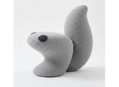 Kindersessel Eichhörnchen Lounge Sessel Bouclé Grau Tierdesign Modern
