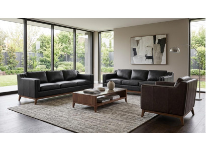Dreisitzer Sofas Sessel Polstermöbel Kunstleder Wohnzimmer Elegant