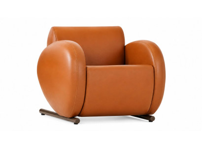 Lounge Sessel Braun Modern Kunstleder Metall Polstersessel Stuh