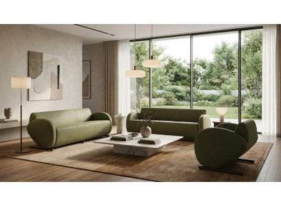 Luxuriöse Grüne Couchgarnitur Edle Polstersofa Designer Relaxsessel