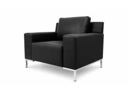 Sessel Kunstleder Metall Schwarz Modern Elegant Komfortabel Stilvoll