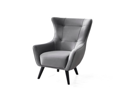 Sessel Grau Textil Holz Modern Einfarbig Zeitgenössisch Wohnzimmersessel
