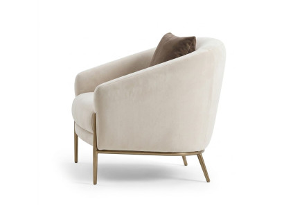 Sessel Beige Textil Edelstahl Modern Einfarbig Wohnbereich