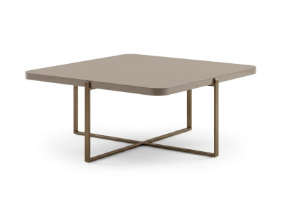 Couchtisch Beige Holz Edelstahl Modern Einfarbig Wohnzimmertisch