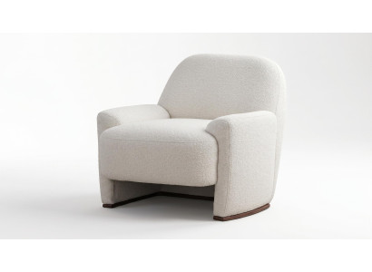 Sessel Weiß Textil Holz Modern Zeitgenössisch Einfarbig Wohnzimmer