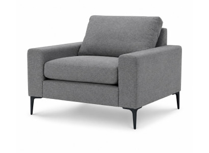 Grauer Sessel Stoff Polstersessel Wohnzimmer Modern Elegant Stilvoll