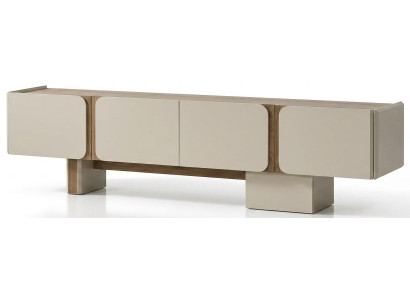 TV Lowboard Beige Modern Holz Schrank Board Wohnzimmer