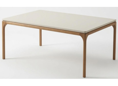 Ästhetischer Couchtisch Beige Modern Holz Wohnzimmer Beistelltisch
