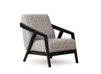 Moderner Sessel Grau Schwarz Armlehnsessel Lounge Sessel Einzel