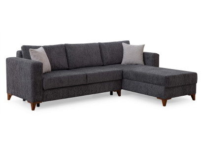 Polsterecksofa Exklusives Dunkelgrau Schlichte Linienführung