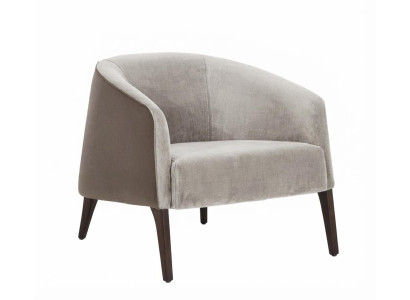 Loungesessel Holz Grau Polstersessel Dunkle Holzbeine Modernes Design