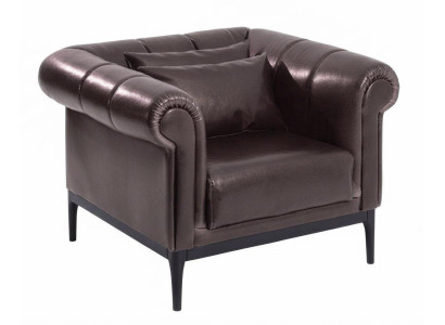 Dunkelbraun Loungesessel Modernes Design Polstersessel Schwarze Beine