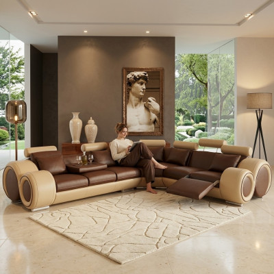 Unser ausgezeichnetes großes L-förmiges Designersofa für stilvolles Wohnen