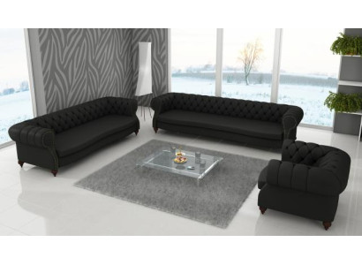 Sofagarnitur Chesterfield BIG 5+4+1 Sofa Ledergarnitur Ledersofa Couch Polster