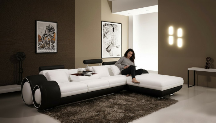 edersofa Couch U-Form Wohnlandschaft Ecksofa Garnitur Design Modern