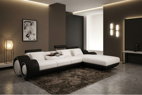 edersofa Couch U-Form Wohnlandschaft Ecksofa Garnitur Design Modern