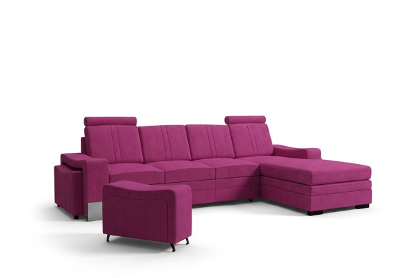Ecksofa Textil Stoff Leder Polster Sofas Couch Garnitur Wohnlandschaft FRANCO L