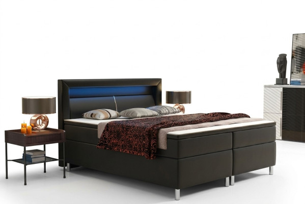 Boxspringbett Box Hotel Bett mit Visco & Matratze Lederbett Betten Doppelbett