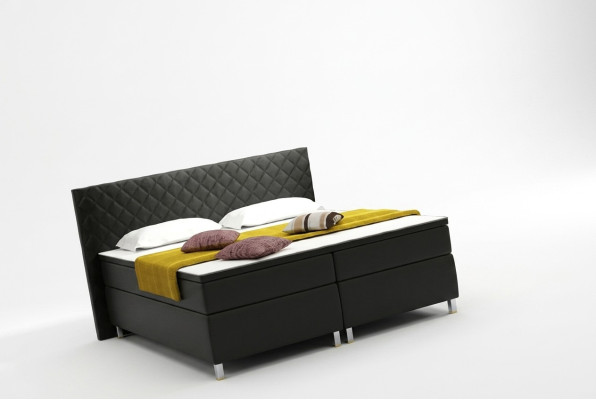 Boxspringbett Box Hotel Bett mit Visco & Matratze Lederbett Betten Doppelbett K3
